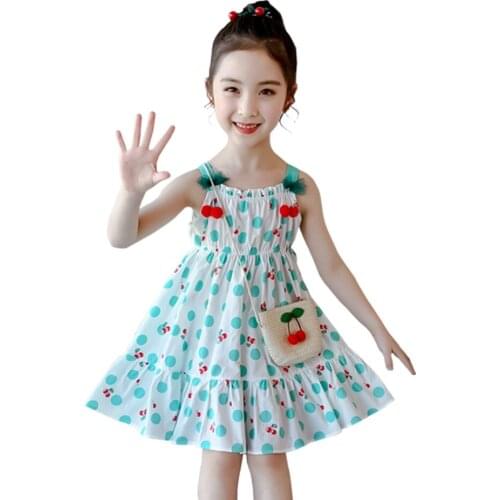 Kids Dresses For Girls Dot Pattern Dress For Kids Girl Summer Child Dress Casual Style Clothes Girl 6 8 10 12 14
