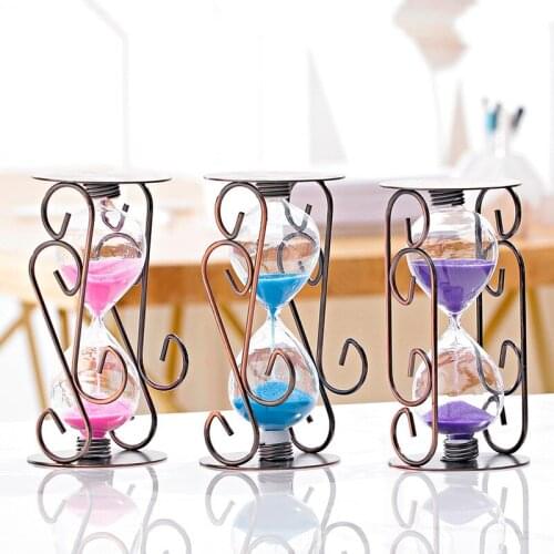 European Geometric Hourglass Timer Copper Metal Crafts Home Study Office Decorations Birthday Gifts