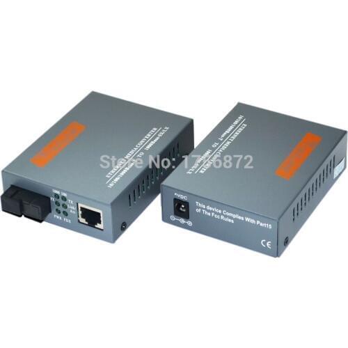 HTB-GS-03 A/B Gigabit Fiber Optical Media Converter 1000Mbps Single Mode Single Fiber SC Port 20KM External Power Supply