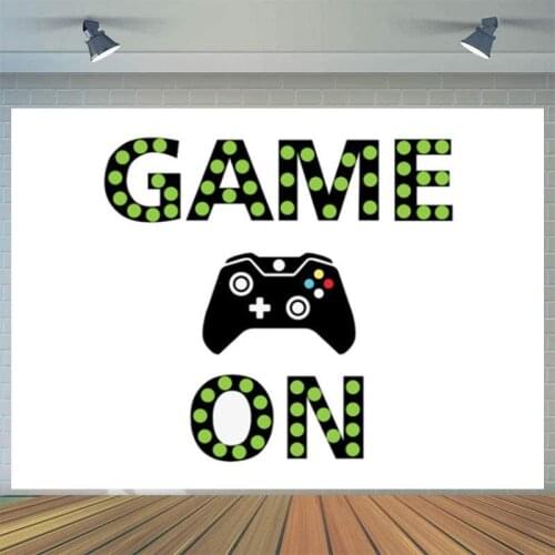 Game Console Handle Studio Photography Cartoon Backgrounds Cloth Boys Birthday Party 3D Childrens Photo Digital Backdrop