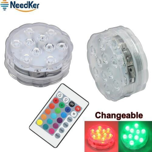 IP68 RGB Submersible LED Light Outdoor Underwater Night Lamp Battery Operated Swimming Light Vase Bowl Garden Party Decoration