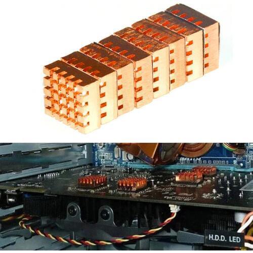 8Pcs/Set RHS-03 Pure Copper PC Computer Cooler RAM Heat Sink Memory Radiator