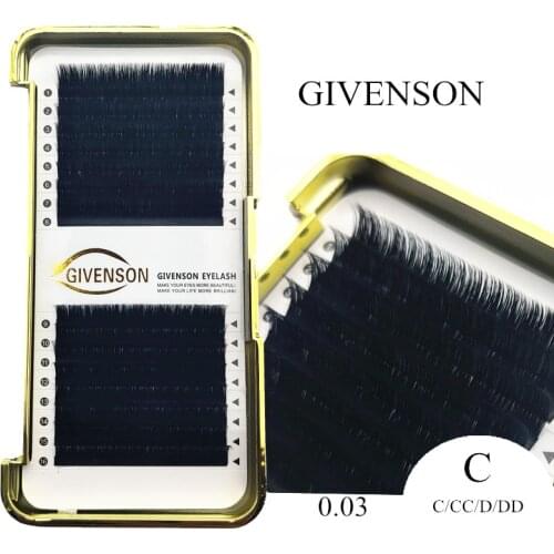 GIVENSON 0.03 Lashes easy fan lashes easy fanning eyelash extensions Fast Blooming Single length Eye Lash Extensions factory