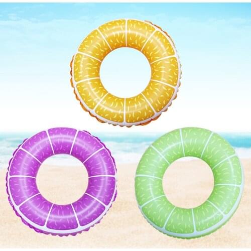 Lemon Fruit Inflatable Pool Float Circle Swimming Ring for Kids Giant Swimming Float Air Mattress Beach Party Pool Toys