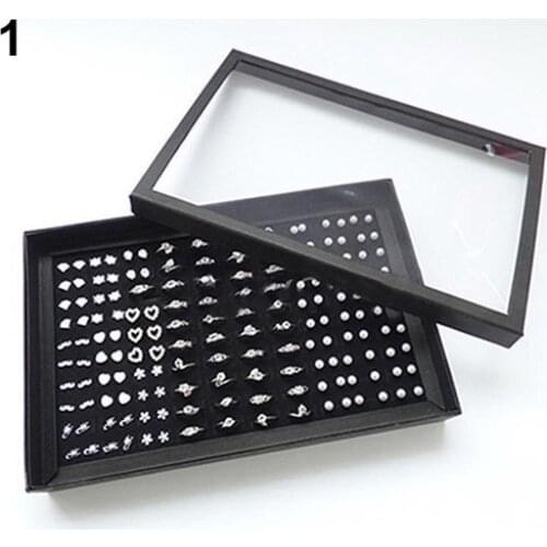 50% Hot Sales Ring Jewellery Display Storage Box Square Tray Show Case Organiser Earring Holder