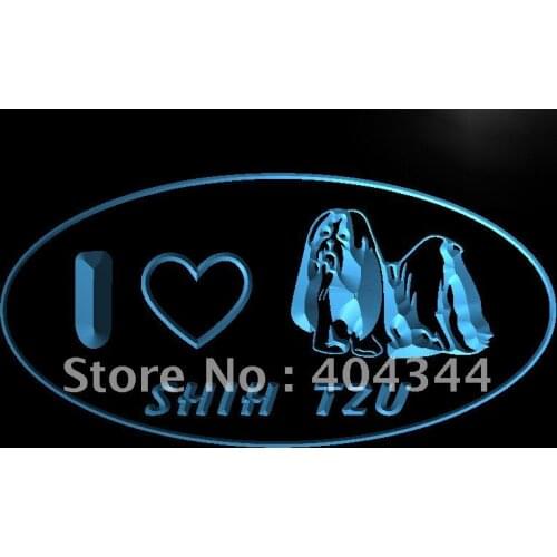 LK232- I Love Shin Tzu Dog Pet LED Neon Light Sign home decor crafts