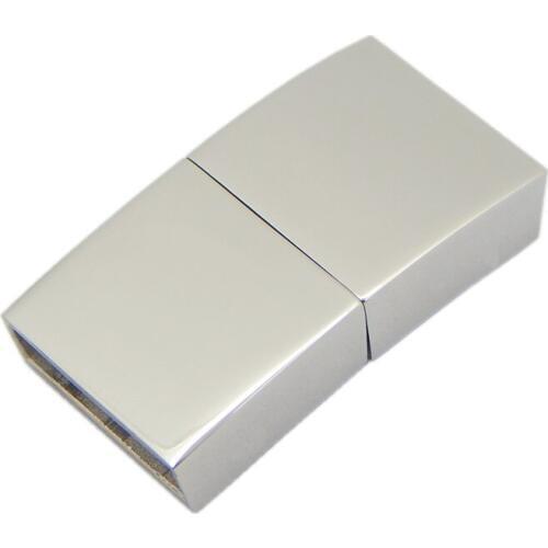 13x3.5mm Rectangle Stainless Steel Metal Slide Lock Magnetic Clasps For Mens Leather Cord Bracelet Necklace 10pcs/lot BXGC-139