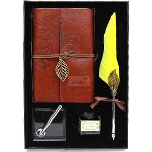 Divit Ink Pot Notebook And Hairy Pen Set Yellow