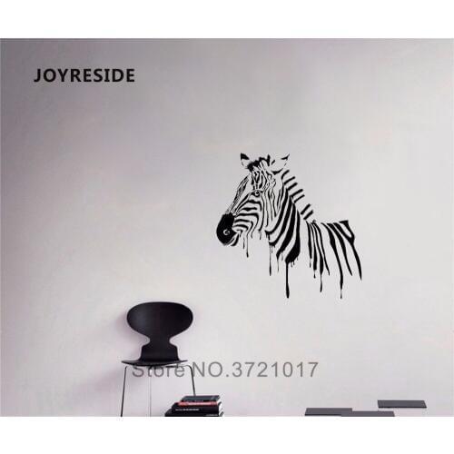 JOYRESIDE Zebra Bar Code Wall Melting Animal Decal Vinyl Sticker Decor Home Nursery Bedroom Living Room Interior Art Mural A316