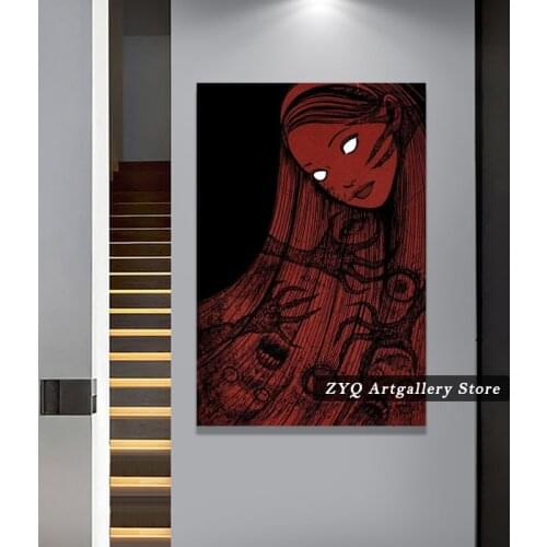 Junji Ito Canvas Poster Wall Art Decor Print Picture Paintings for Living Room Bedroom Interior Decoration Painting