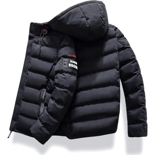 New Fashion Men Winter Jacket Coat Hooded Warm Mens Winter Coat Casual Slim Fit Student Male Overcoat Streetwear