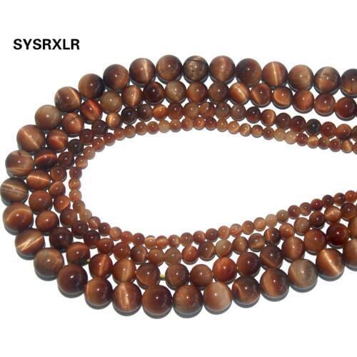 Wholesale Natural Stone Orange Tiger Eye Agates Beads Round Charm DIY Bracelet Necklace Material For Jewelry Making 4 6 8 10 MM