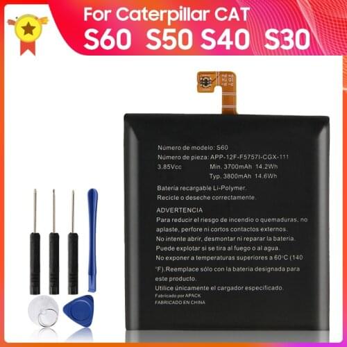 Original Replacement Battery For Caterpillar Cat S60 S50 S40 S41 S30 APP-12F-F57571-CGX-111 3800mAh +Tools