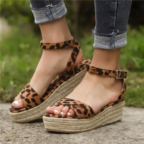 Sommer Platform Sandals 2019 Fashion Women Sandal Wedges Shoes Leopard Casual Woman Peep Toe Platform Sandals