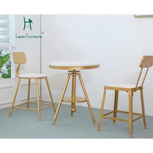 Louis Fashion Cafe Tables Nordic Golden Bar Restaurant Dessert Shop Coffee Leisure