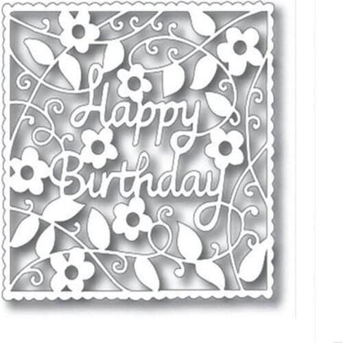 Happy birthday DIY Handicrafts Cutting Dies Metal Cutting Stencils for Scrapbooking Album Stamp Paper Card Embossing