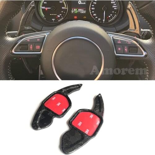 Carbon Fiber For Audi A3 A4 A5 A6 A7 A8 S3 S5 S6 S7 S8 SQ5 RS3 RS6 Q3 Q5 Q7 Paddle Shift Steering Wheel Extension Shifter