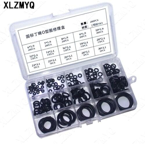 200pcs / Nitrile Rubber O-Ring Wear-resistant waterproof and oil resistant O Ring Seal NBR Sealing O-rings Washer Rubber oring