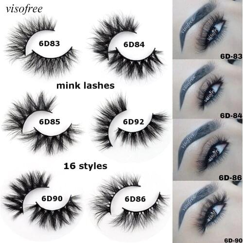 Visofree 3D mink lashes wispy natural long eyelashes full strip faux cils makeup reusable mink eyelashes orange lashes box case