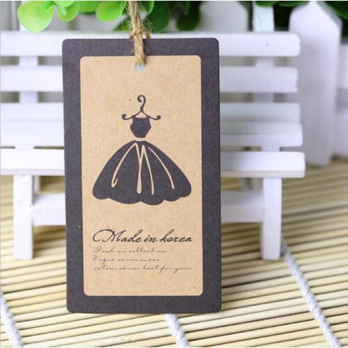 Custom kraft paper garment printed paperboard hang tag clothing price tags brand care label