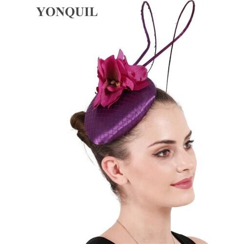 Female Formal Dress Satin Mesh Fascinators Hats Gorgeous Ladies Event Floral Headdress Hair Accessories Fedora Millinery Hats