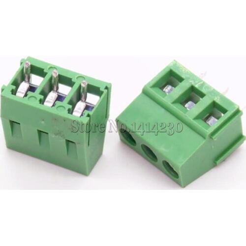 10Pcs 5mm 3Pins 3P 3 PINS PCB Screw Terminal Block Connectors 300V 10A KF128 KF128-3P