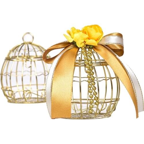 10pcs/lot Creative Birdcage Candy Box for Wedding Favor Box Birthday Party Gift Box Baby Shower Decor
