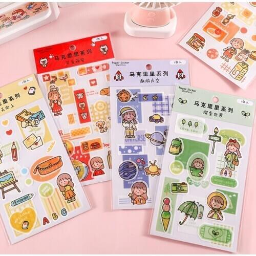 2 pcs/lot Cute Circus Scrapbooking Decorative Stickers DIY Kawaii Food Diary Journal Sticker Korean Stationery School Supplies