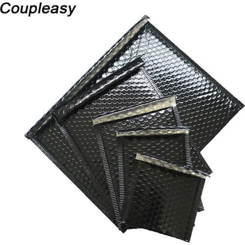 20Pcs Bright Black Bubble Envelope Thicken Aluminized Shipping Bags Mailer Waterproof Mail Packaging Self Seal Padded Envelopes