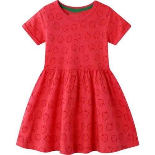 2020 Girls Dress Vestidos Kids Clothes Sukienki Strawberry Dresses Fruit Girl Summer Dress Robe Fille Vestido Infantis Menina