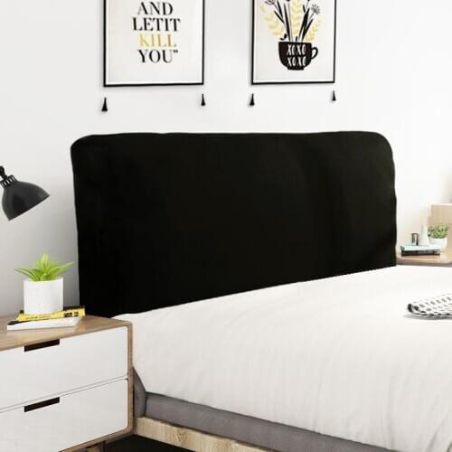5Solid Black Color Elastic Bed Head Cover Full Enclosed Elastic Dust-proof Bed Head Cover/ Protective Cover