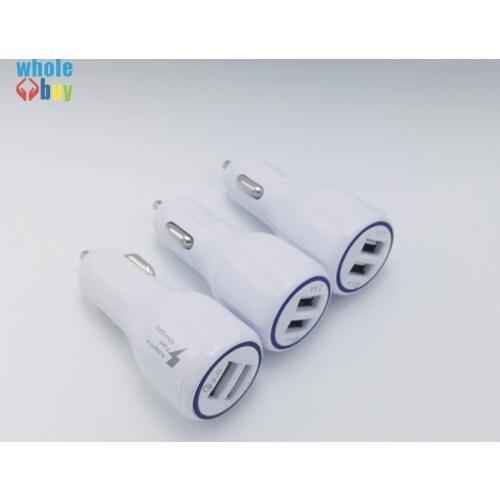 60pcs/lotFastQuick Charge 3.0 2 usb Stand Dual USB QC3.0 Car Charger 5v 9v 12v 3.1A 2.4A for Samsung Galaxy S8 HTC M9 Nexus 6 LG