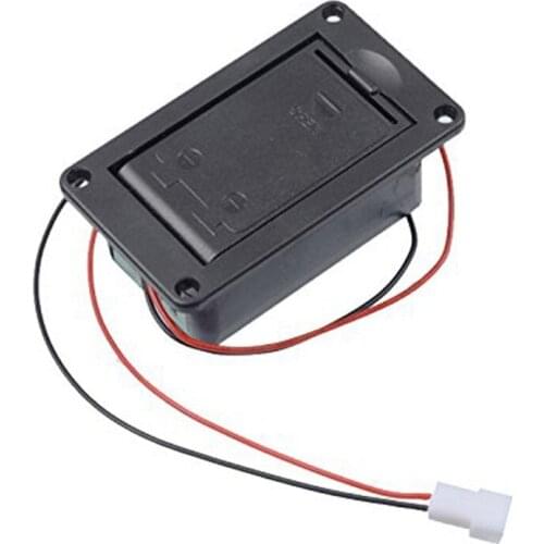 Active Bass Guitar Pickup 9V Battery Boxs/Holder/Case/Compartment Cover With Metal Contacts Spring And 2 Pin Plug with Cable