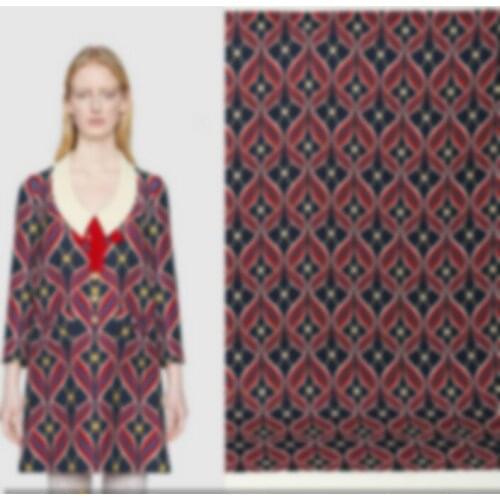 Brand dress fabric wave pattern printed fabric meter clothing scarf handmade DIY fabric wholesale polyester cloth