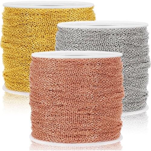 1 Meter Gold Rose Gold O-chain Chains Necklace Finding Component For DIY Jewelry Making Accessories Bracelet Handmade Width 2mm