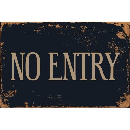 Cortan360 No Entry 8" x 5" Vintage Retro Sign VS494 Vinyl Retro Sticker Sign