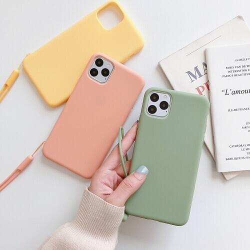 Colorful Phone Case for iPhone 7 8plus 6s 6plus 6splus XR Xs Max XS iPhone 11pro Case for iPhone11promax Cover with Landyard