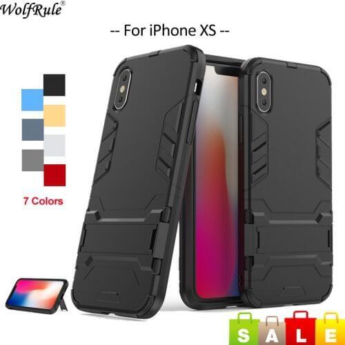 For Apple iPhone XS Case For iPhone X Bumper TPU & PC Holder Protective Back Cover For iPhone XR Phone Case For iPhone XS Max