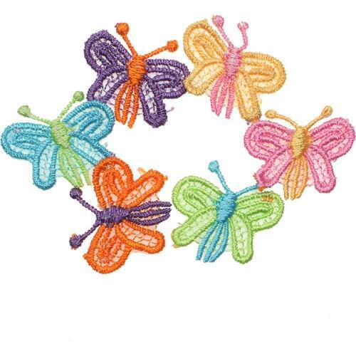 50pcs Mixed Butterfly Baby Satin Ribbon Polyester Bowknot Hair Clips Applique Craft Wedding Bow Tie Scrapbooking Decoration