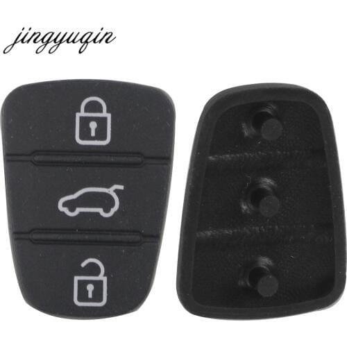Jingyuqin 10pcs/lot 3 Button Remote Key Fob Case Rubber Pad For Hyundai I10 I20 I30 IX35 for Kia K2 K5 Rio Sportage Flip Key
