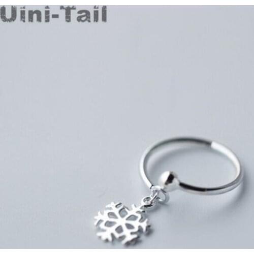 Uini-Tail classic hot 925 sterling silver explosion personality creative open snowflake ring Korean temperament fashion jewelry