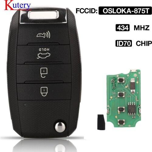 Kutery modified Remote Flip Car Key 433MHZ ID70 Chip For Kia K3 Soul ceed cred cerato sorento forte OSLOKA-875T