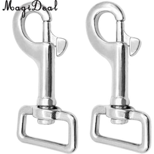 MagiDeal Professional 2Pcs 304 Stainless Steel Swivel Eye Bolt Snap Clip Hooks Scuba Diving Accessories
