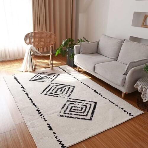 Moroccan India Handmade Carpets for Living Room Modern Home Carpet Bedroom Sofa Coffee Table Floor Mat Ins Geometric Nordic Rug
