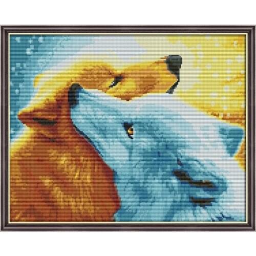 Snow Fox Wall Home Decor 14CT 11CT Cotton Thread Embroidery Needlework Sets DIY Needlework Crafts Cross Stitch Kits Patterns Kit