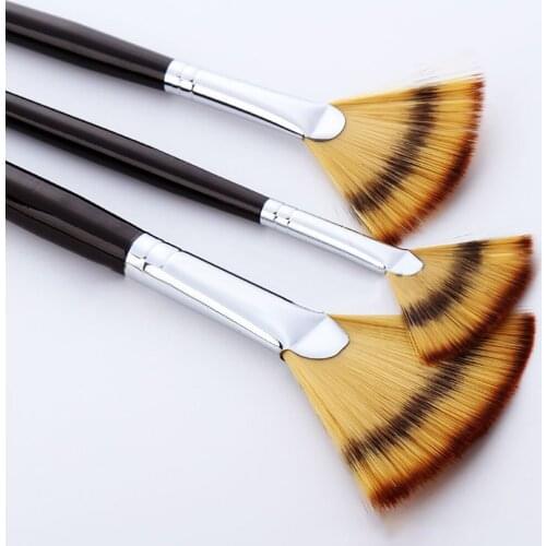 3pcs Paint Brushes Wooden Artist Fan Brush Set For Oil Paint Brush Acrylic Paint Watercolor For Paint Brushes Pinceles Acuarela