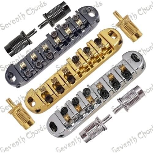 A Set Roller Saddle Tune-O-Matic Bridge For Electric Guitar - Chrome - Black - Gold for choose