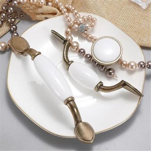 New Simple Ceramic Door Handle White European Ceramic Knob Handles Single Hole Drawer Cabinet Wardrobe Door Pulls Furniture Diy