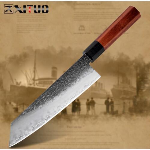 XITUO Chef Knife Three-layer Composite Steel Hand Forged Sharp Cleaver Santoku Kiritsuke Slicing Knife Home Kitchen Cooking Tool