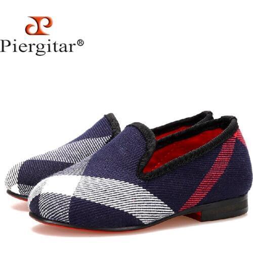 Piergitar 2018 new Parental Shoe same men loafers design child canvas shoes cotton comfortably insole child party loafers